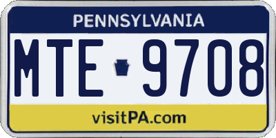 PA license plate MTE9708