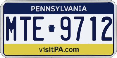 PA license plate MTE9712