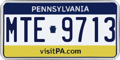 PA license plate MTE9713