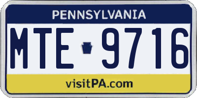 PA license plate MTE9716
