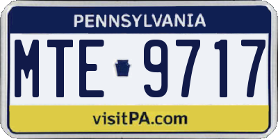 PA license plate MTE9717