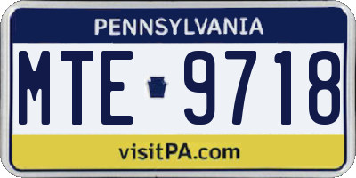 PA license plate MTE9718