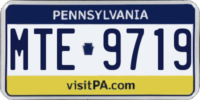 PA license plate MTE9719