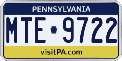 PA license plate MTE9722