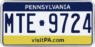 PA license plate MTE9724