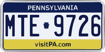 PA license plate MTE9726