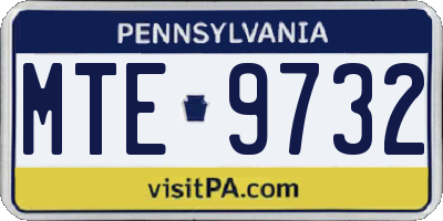 PA license plate MTE9732