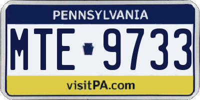 PA license plate MTE9733