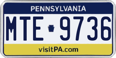 PA license plate MTE9736