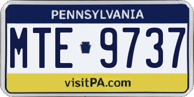 PA license plate MTE9737
