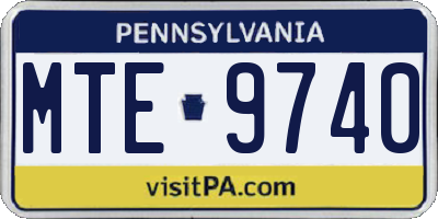 PA license plate MTE9740