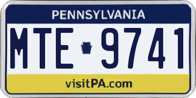 PA license plate MTE9741