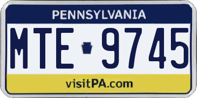 PA license plate MTE9745