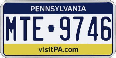 PA license plate MTE9746