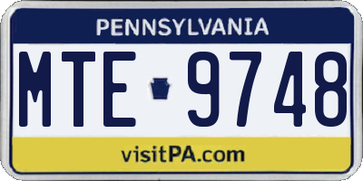 PA license plate MTE9748