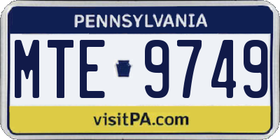 PA license plate MTE9749