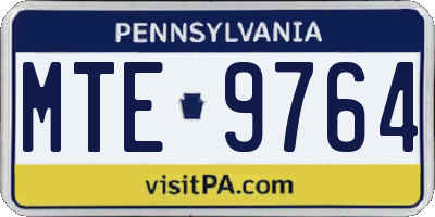 PA license plate MTE9764