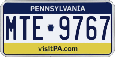 PA license plate MTE9767