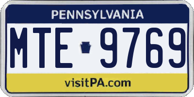 PA license plate MTE9769