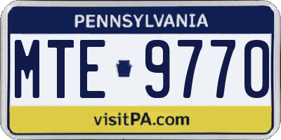 PA license plate MTE9770