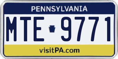 PA license plate MTE9771