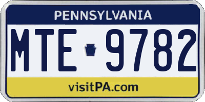 PA license plate MTE9782
