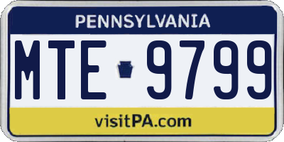 PA license plate MTE9799