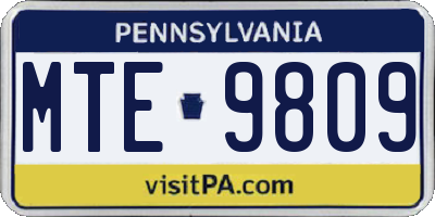 PA license plate MTE9809