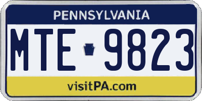 PA license plate MTE9823