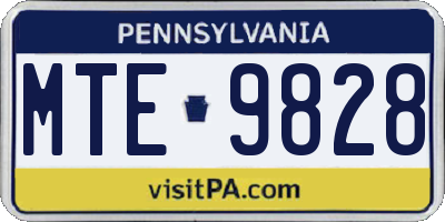 PA license plate MTE9828