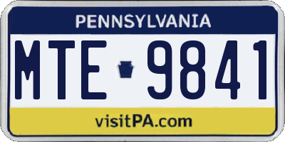 PA license plate MTE9841