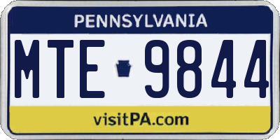PA license plate MTE9844