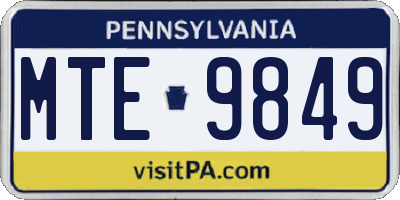 PA license plate MTE9849