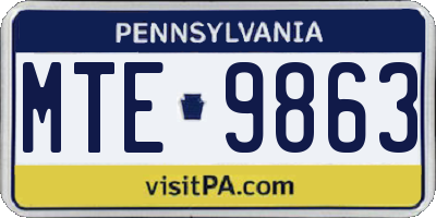 PA license plate MTE9863