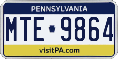 PA license plate MTE9864
