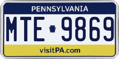 PA license plate MTE9869
