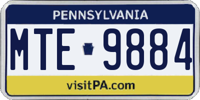 PA license plate MTE9884