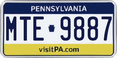 PA license plate MTE9887