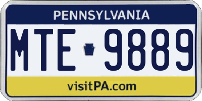 PA license plate MTE9889