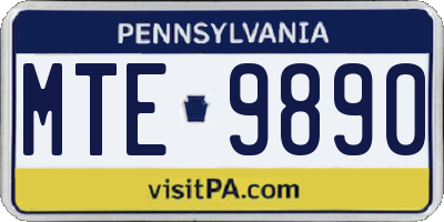 PA license plate MTE9890