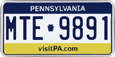 PA license plate MTE9891