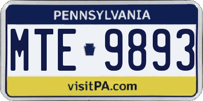 PA license plate MTE9893