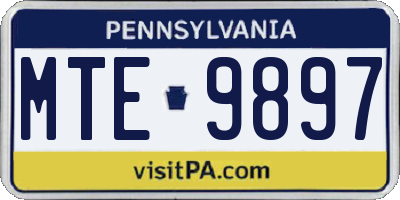 PA license plate MTE9897