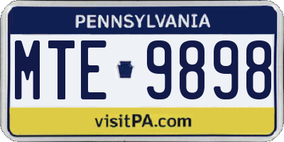 PA license plate MTE9898