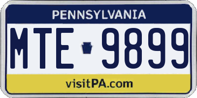 PA license plate MTE9899