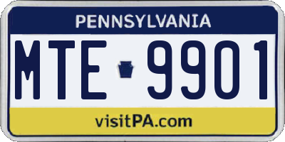 PA license plate MTE9901