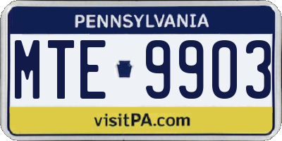 PA license plate MTE9903