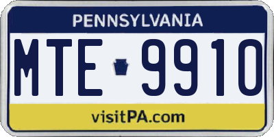 PA license plate MTE9910