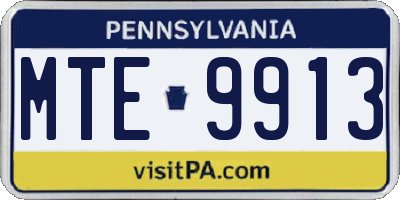 PA license plate MTE9913