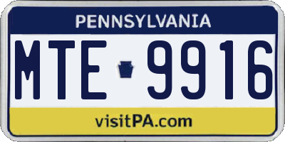 PA license plate MTE9916
